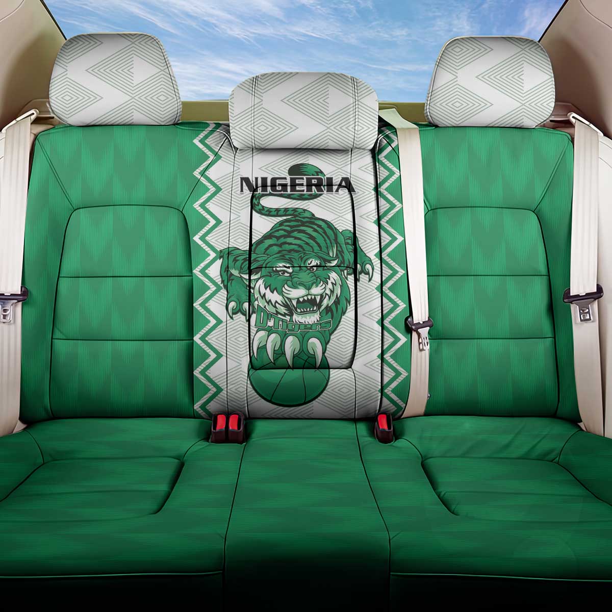Nigeria Basketball Back Car Seat Cover Go DTigers - Wonder Print Shop