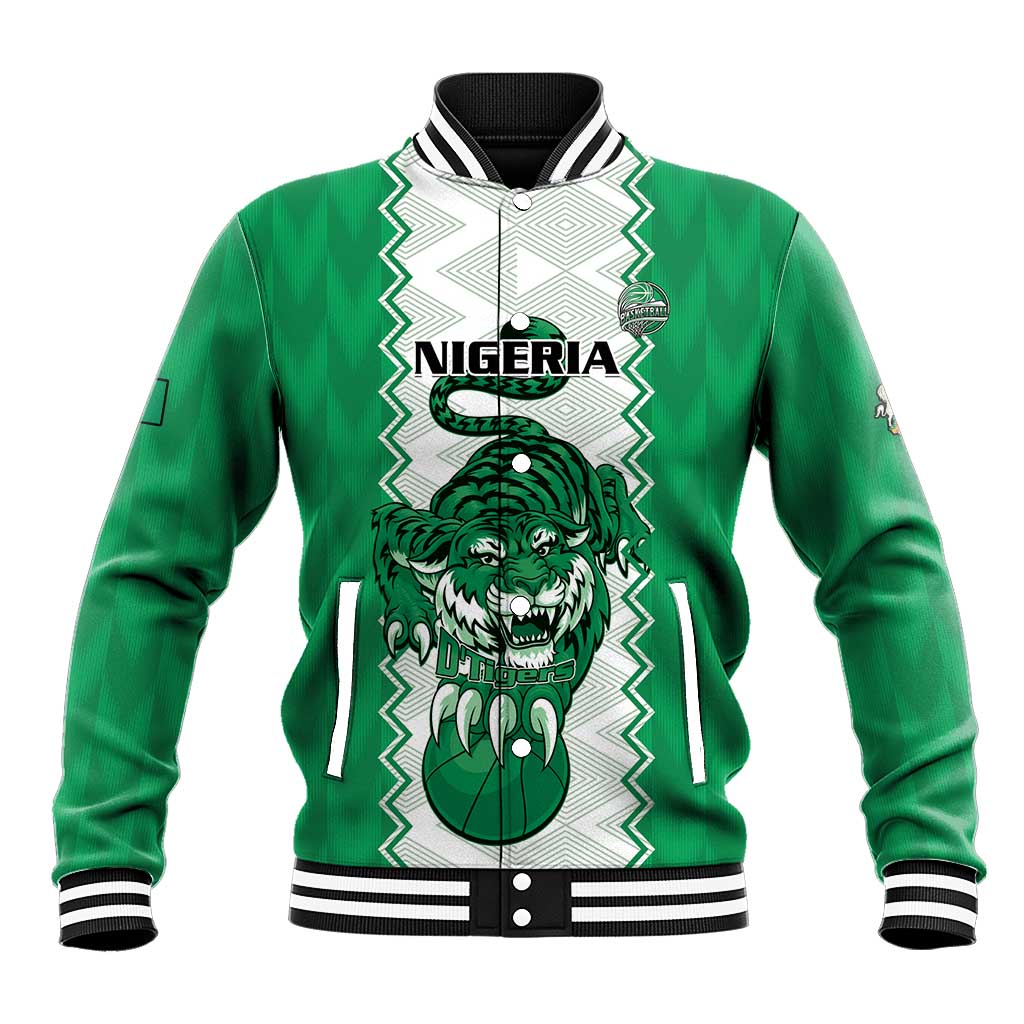 Nigeria Basketball Custom Baseball Jacket Go DTigers - Wonder Print Shop