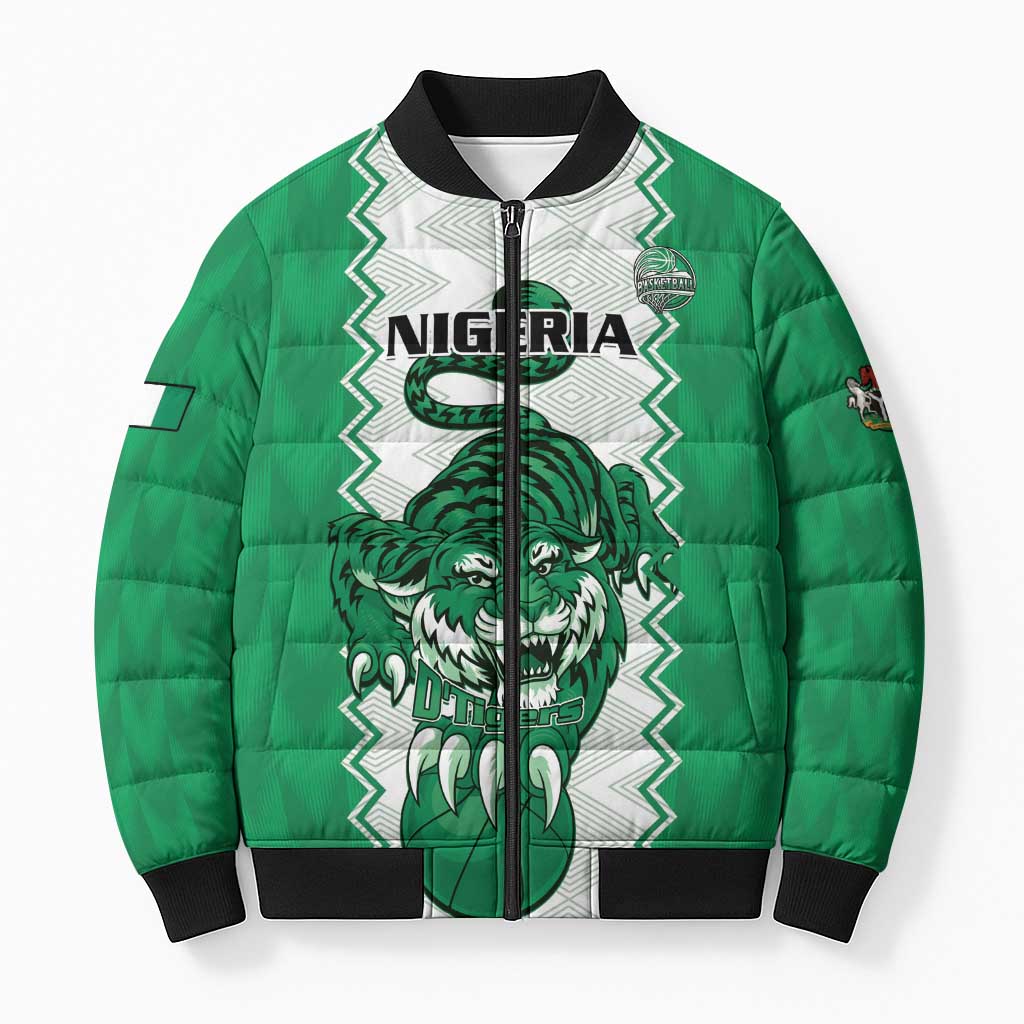 Nigeria Basketball Custom Bomber Puffer Jacket Go DTigers - Wonder Print Shop