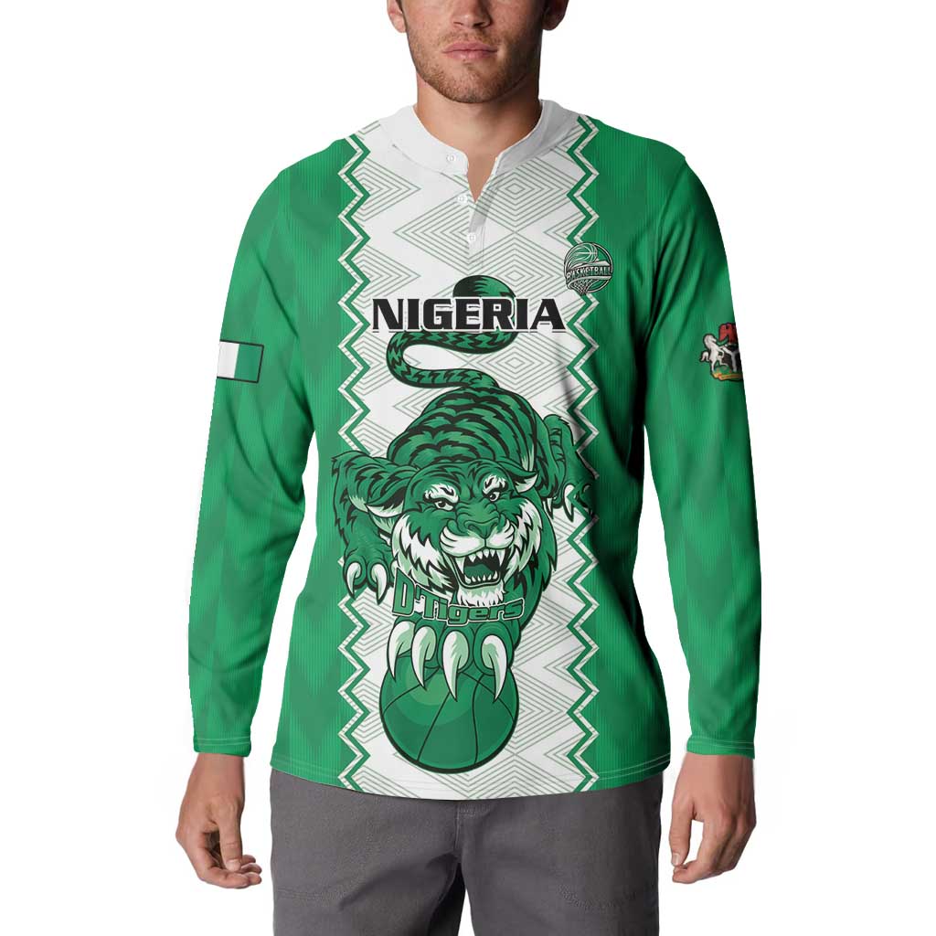 Nigeria Basketball Custom Button Sweatshirt Go DTigers - Wonder Print Shop