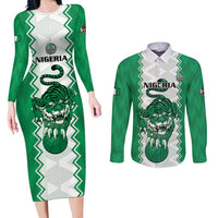 Nigeria Basketball Custom Couples Matching Long Sleeve Bodycon Dress and Long Sleeve Button Shirt Go DTigers - Wonder Print Shop