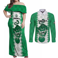 Nigeria Basketball Custom Couples Matching Off Shoulder Maxi Dress and Long Sleeve Button Shirt Go DTigers - Wonder Print Shop