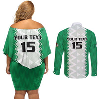 Nigeria Basketball Custom Couples Matching Off Shoulder Short Dress and Long Sleeve Button Shirt Go DTigers - Wonder Print Shop