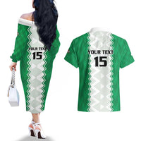 Nigeria Basketball Custom Couples Matching Off The Shoulder Long Sleeve Dress and Hawaiian Shirt Go DTigers - Wonder Print Shop