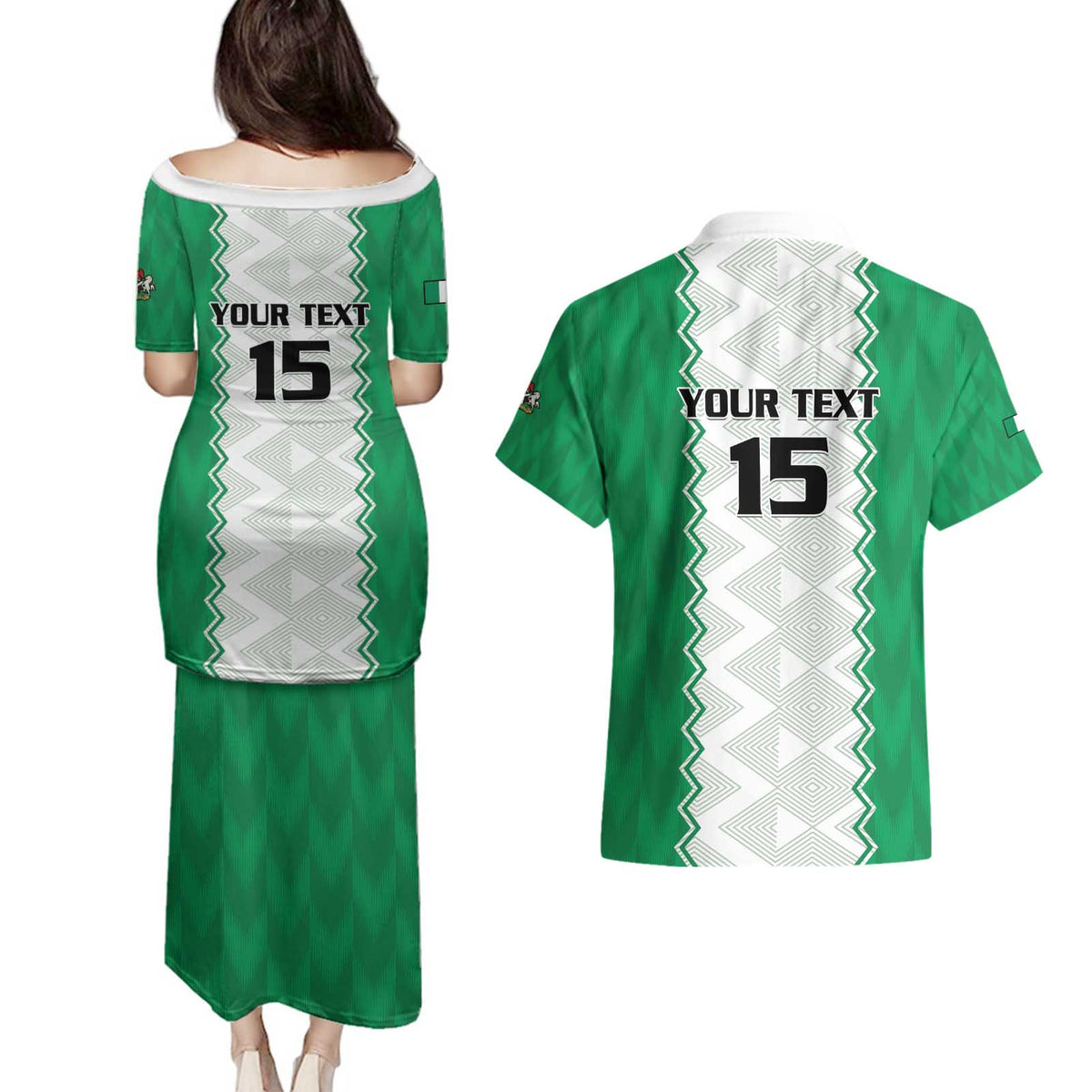 Nigeria Basketball Custom Couples Matching Puletasi and Hawaiian Shirt Go DTigers - Wonder Print Shop
