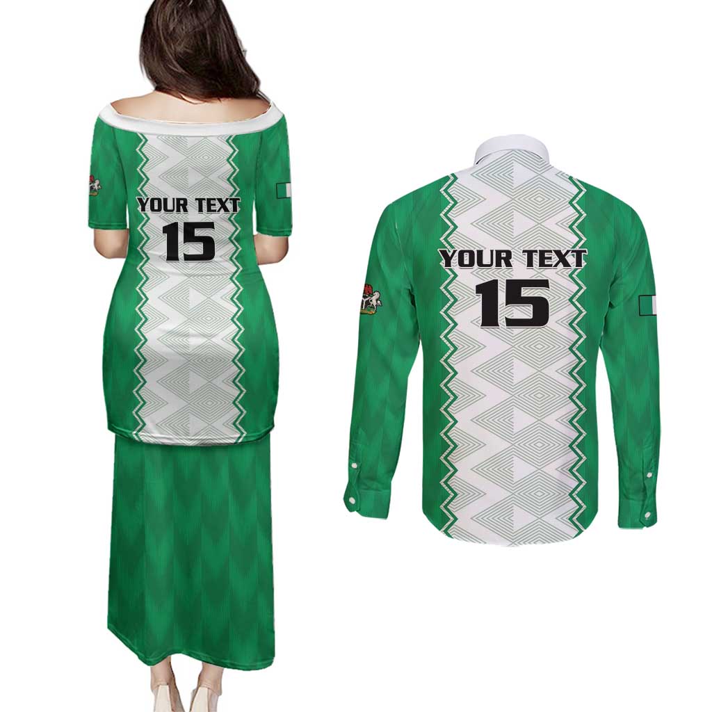 Nigeria Basketball Custom Couples Matching Puletasi and Long Sleeve Button Shirt Go DTigers - Wonder Print Shop
