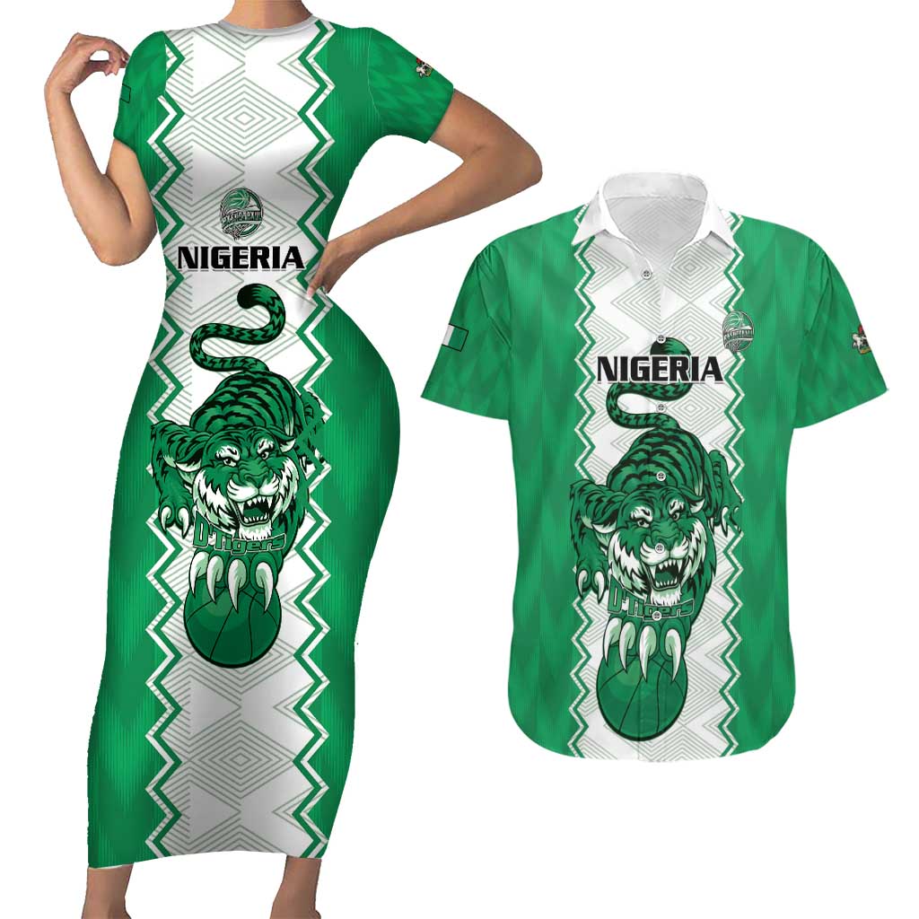 Nigeria Basketball Custom Couples Matching Short Sleeve Bodycon Dress and Hawaiian Shirt Go DTigers - Wonder Print Shop
