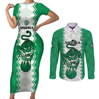 Nigeria Basketball Custom Couples Matching Short Sleeve Bodycon Dress and Long Sleeve Button Shirt Go DTigers - Wonder Print Shop