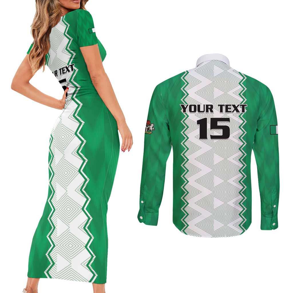 Nigeria Basketball Custom Couples Matching Short Sleeve Bodycon Dress and Long Sleeve Button Shirt Go DTigers - Wonder Print Shop