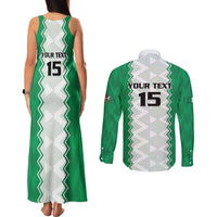 Nigeria Basketball Custom Couples Matching Tank Maxi Dress and Long Sleeve Button Shirt Go DTigers - Wonder Print Shop