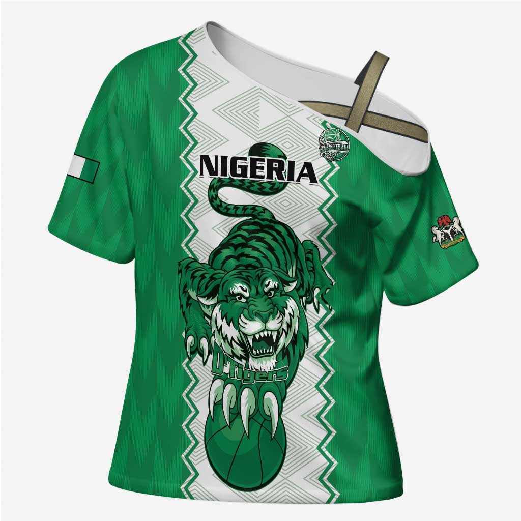 Nigeria Basketball Custom Cross Shoulder Shirt Go DTigers - Wonder Print Shop