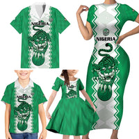 Nigeria Basketball Custom Family Matching Short Sleeve Bodycon Dress and Hawaiian Shirt Go DTigers - Wonder Print Shop