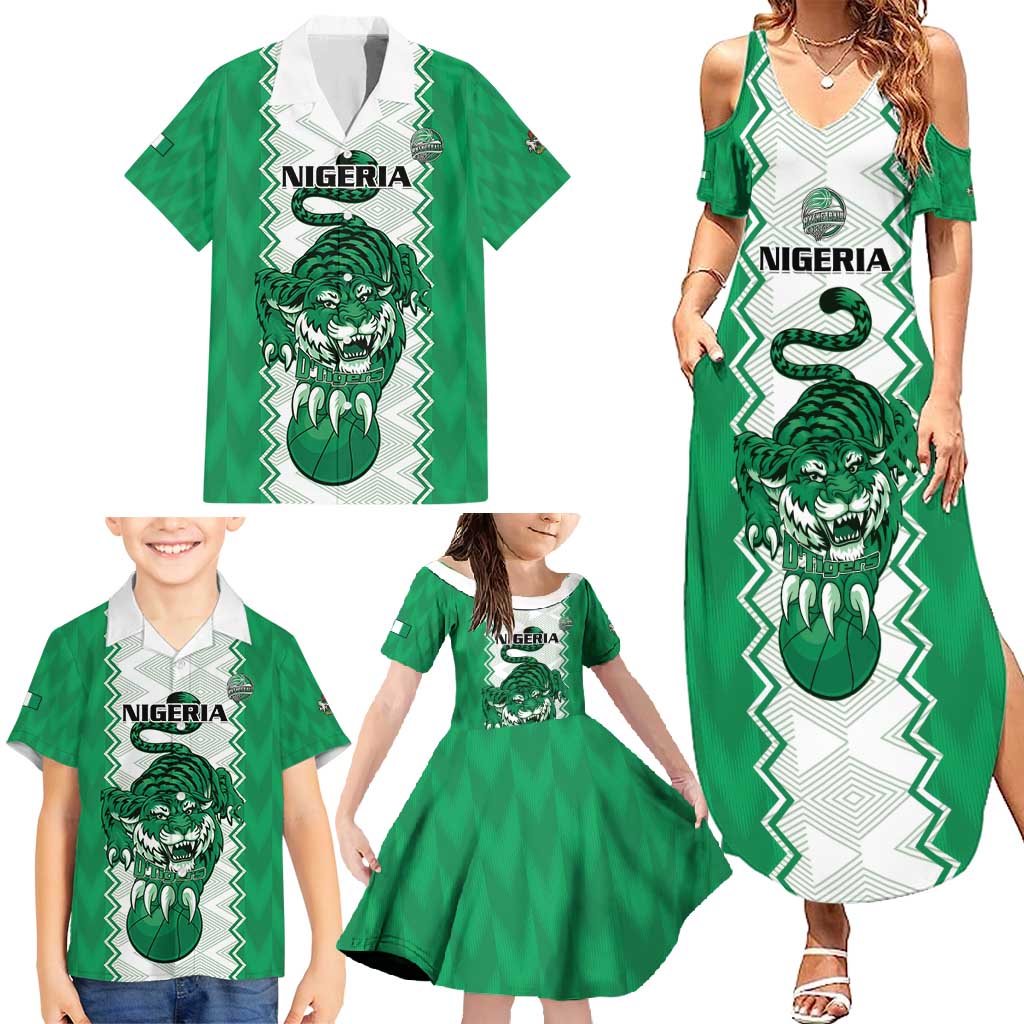 Nigeria Basketball Custom Family Matching Summer Maxi Dress and Hawaiian Shirt Go DTigers - Wonder Print Shop
