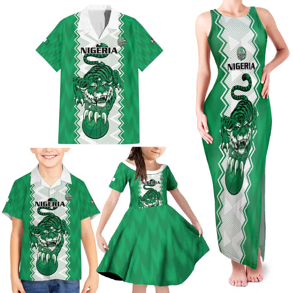 Nigeria Basketball Custom Family Matching Tank Maxi Dress and Hawaiian Shirt Go DTigers - Wonder Print Shop