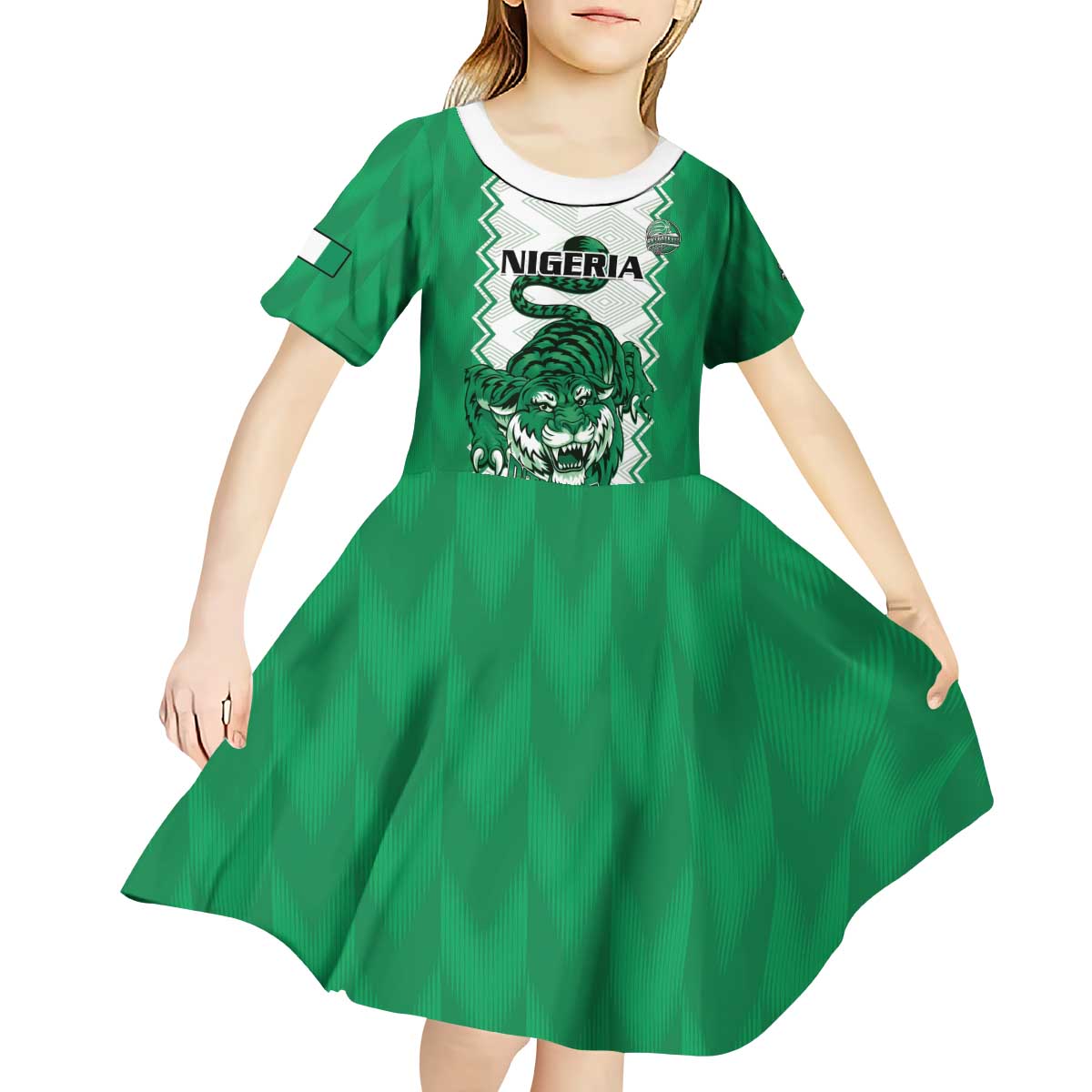 Nigeria Basketball Custom Kid Short Sleeve Dress Go DTigers - Wonder Print Shop