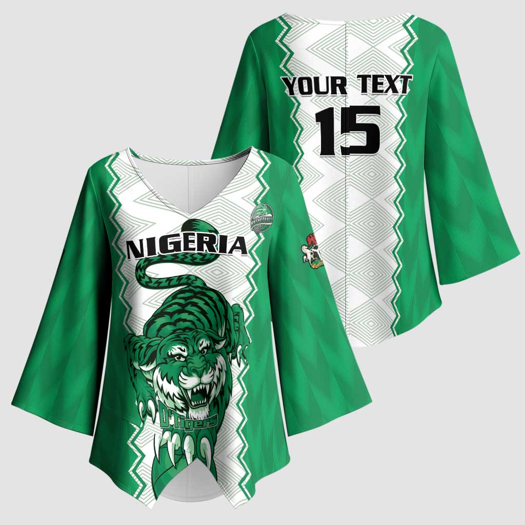 Nigeria Basketball Custom Kimono Sleeve Blouse Go DTigers - Wonder Print Shop