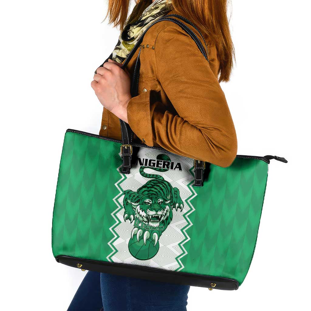 Nigeria Basketball Leather Tote Bag Go DTigers - Wonder Print Shop