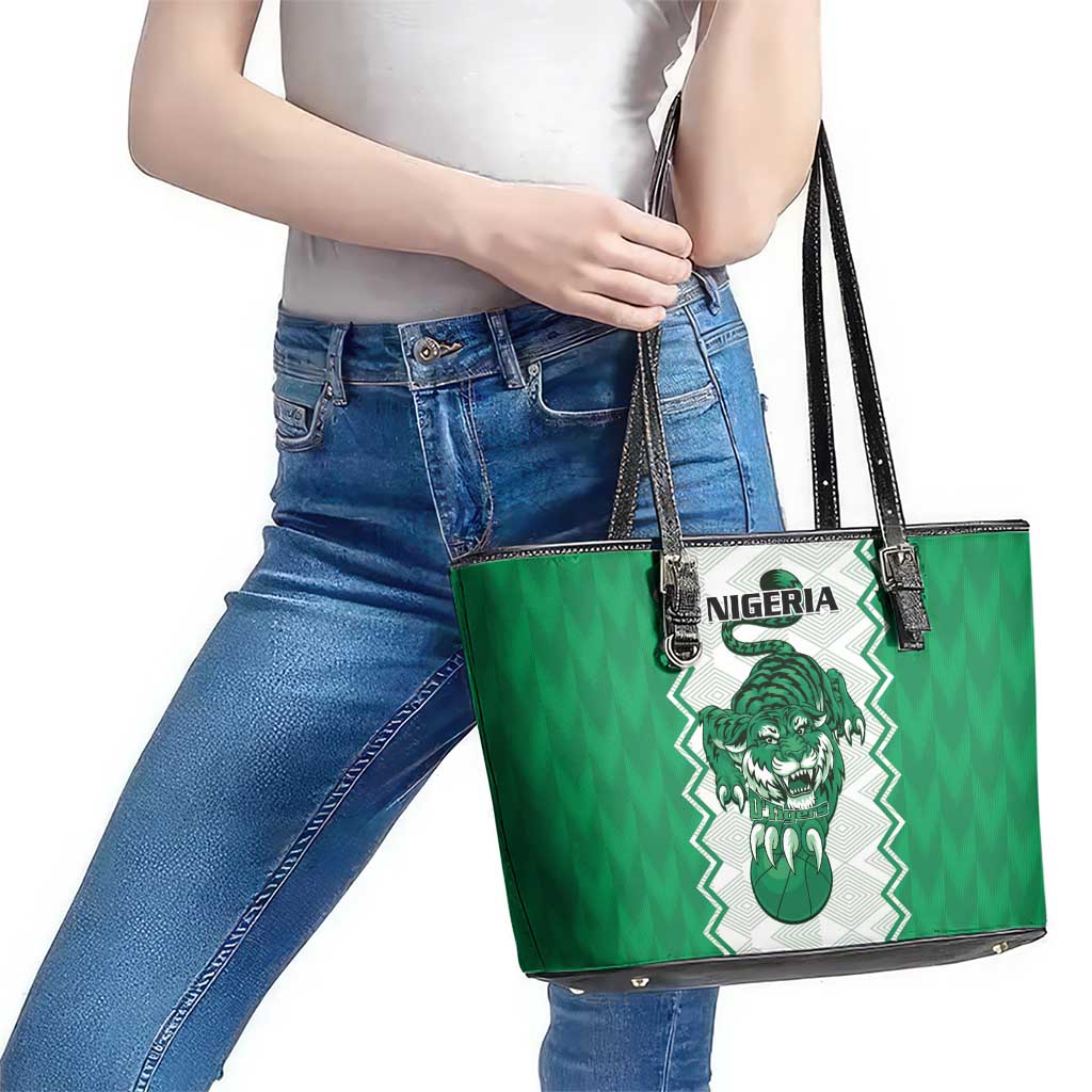 Nigeria Basketball Leather Tote Bag Go DTigers - Wonder Print Shop
