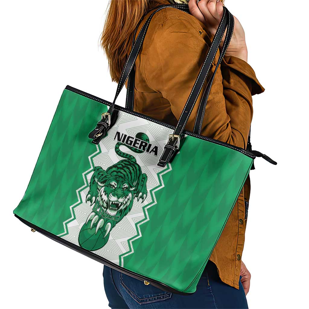 Nigeria Basketball Leather Tote Bag Go DTigers - Wonder Print Shop