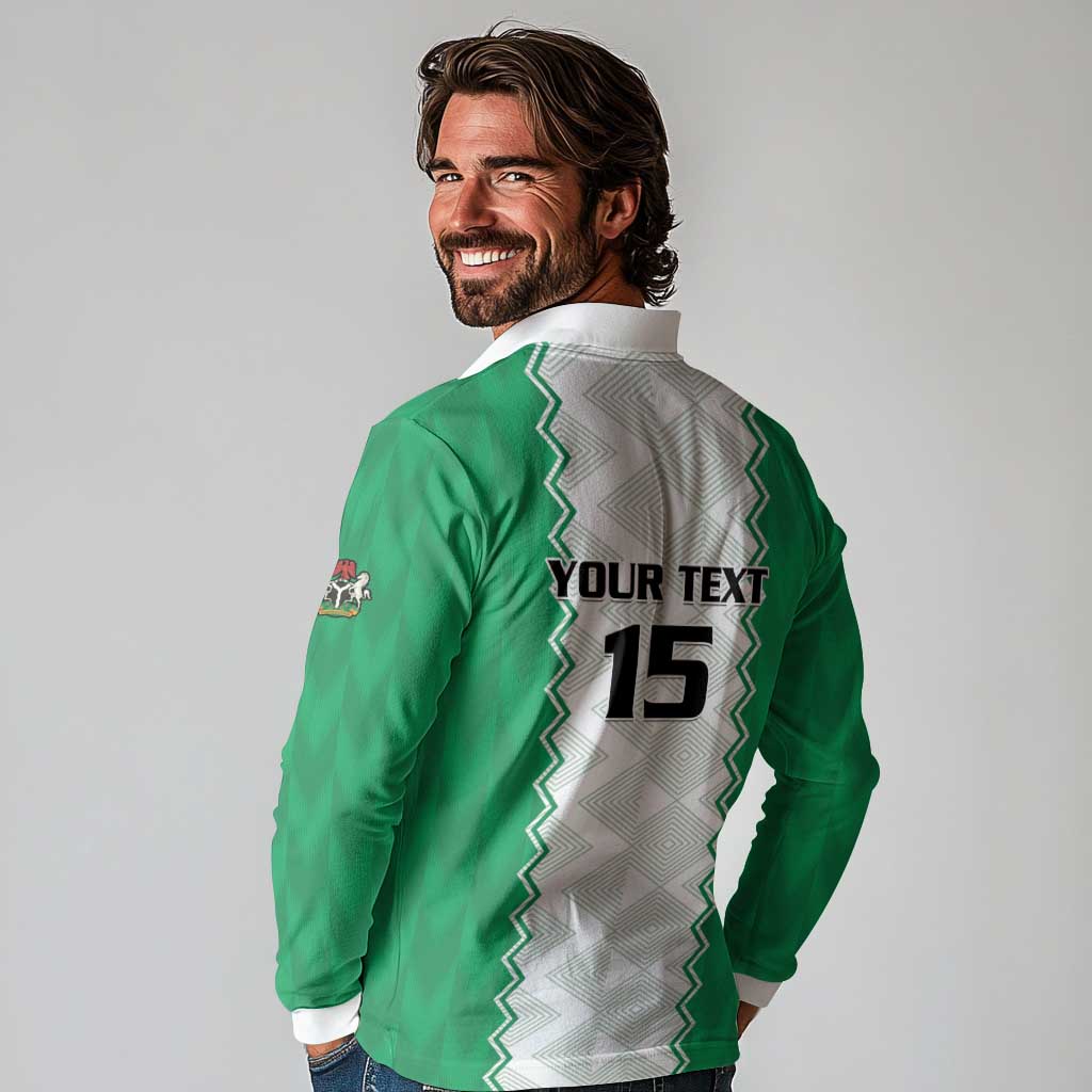 Nigeria Basketball Custom Long Sleeve Polo Shirt Go DTigers - Wonder Print Shop