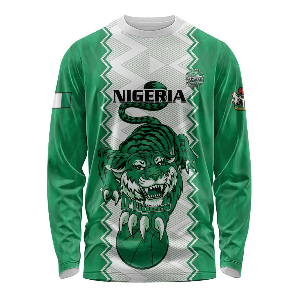 Nigeria Basketball Custom Long Sleeve Shirt Go DTigers - Wonder Print Shop