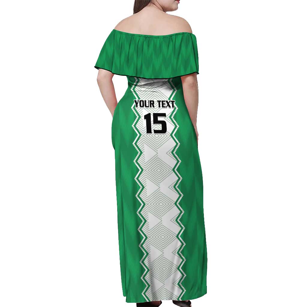 Nigeria Basketball Custom Off Shoulder Maxi Dress Go DTigers - Wonder Print Shop