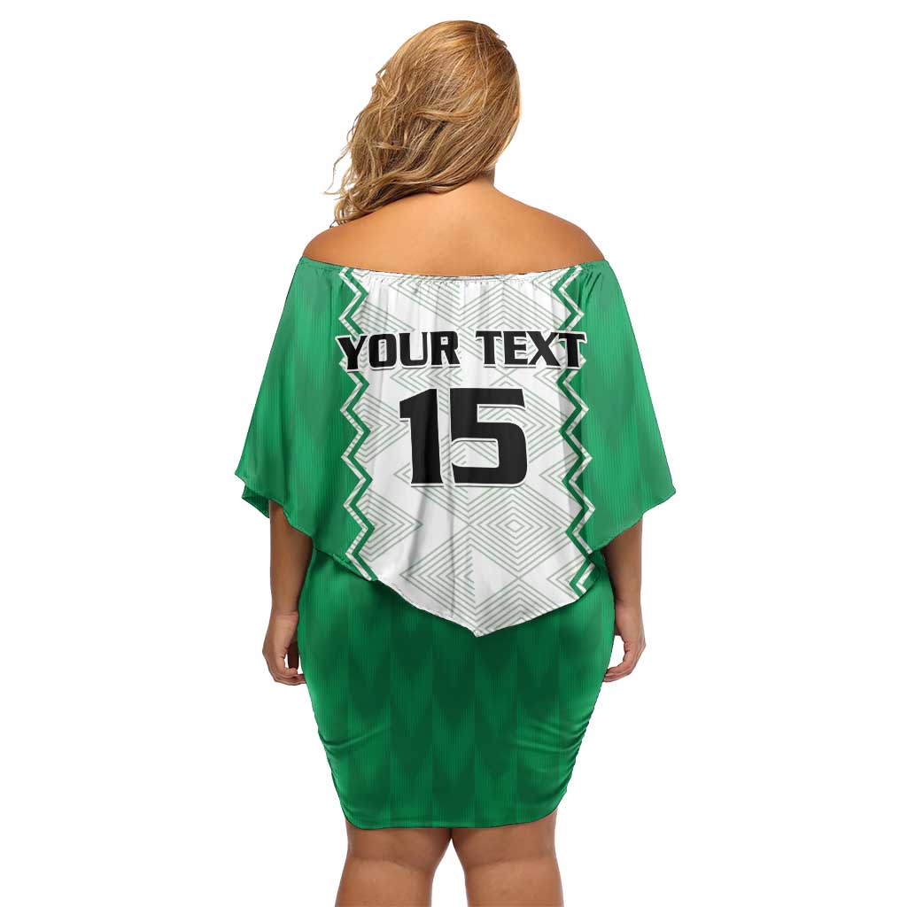 Nigeria Basketball Custom Off Shoulder Short Dress Go DTigers - Wonder Print Shop