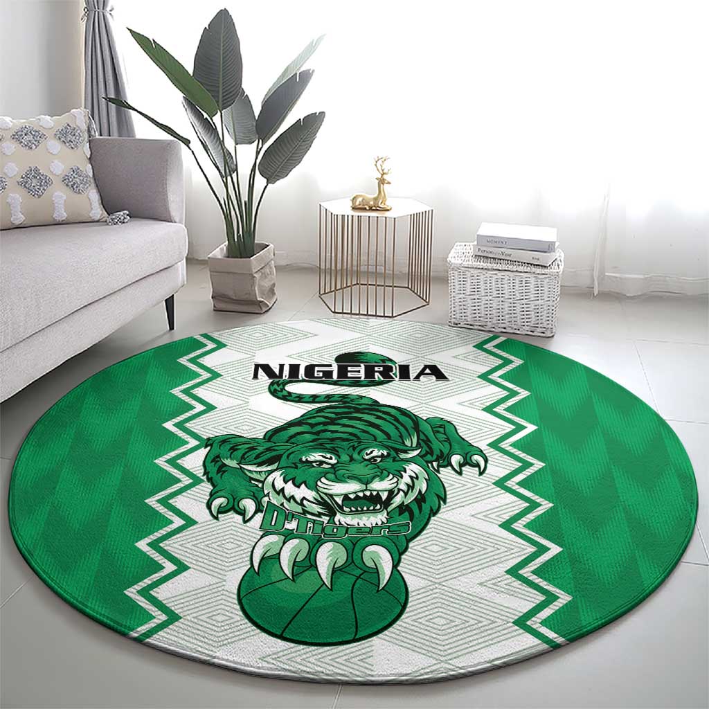 Nigeria Basketball Round Carpet Go DTigers - Wonder Print Shop