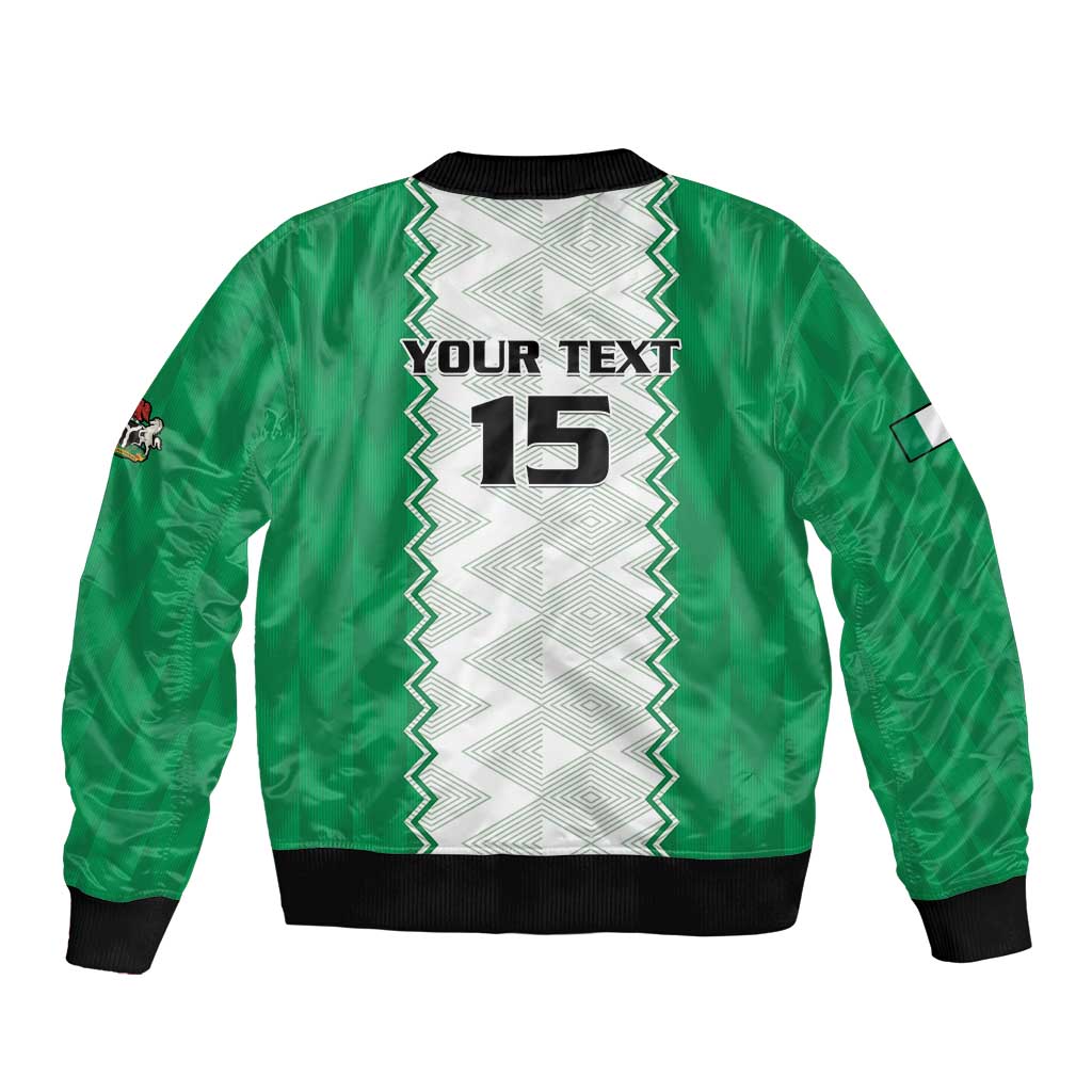 Nigeria Basketball Custom Sleeve Zip Bomber Jacket Go DTigers - Wonder Print Shop