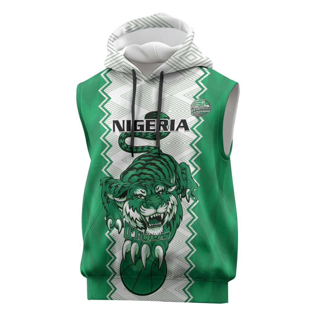 Nigeria Basketball Custom Sleeveless Hoodie Go DTigers - Wonder Print Shop