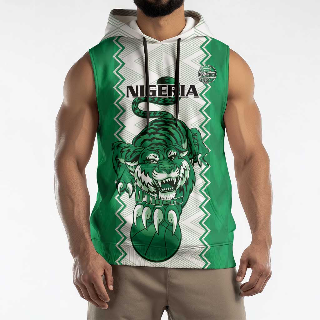 Nigeria Basketball Custom Sleeveless Hoodie Go DTigers - Wonder Print Shop