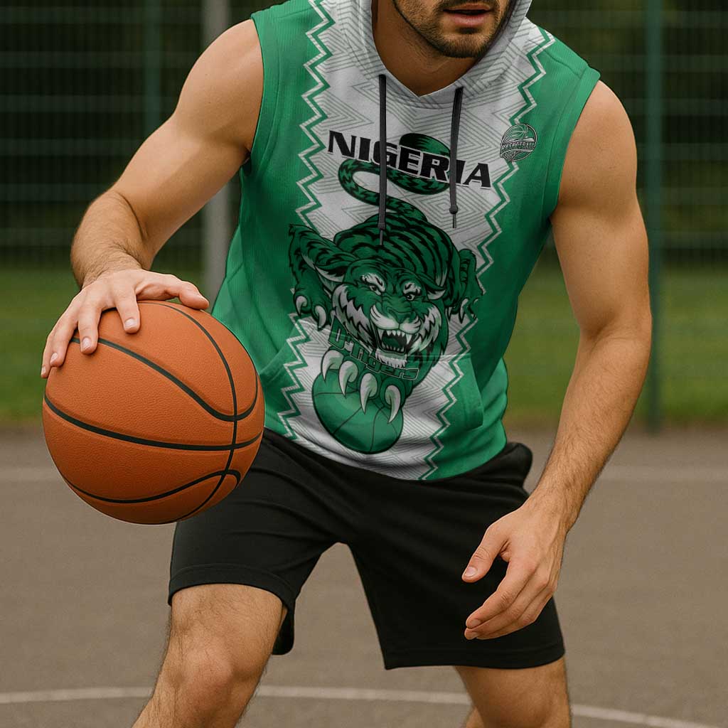 Nigeria Basketball Custom Sleeveless Hoodie Go DTigers - Wonder Print Shop