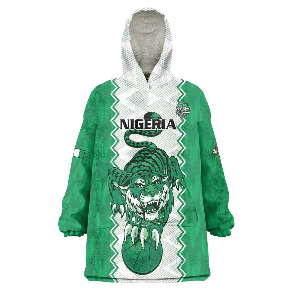 Nigeria Basketball Custom Wearable Blanket Hoodie Go DTigers - Wonder Print Shop