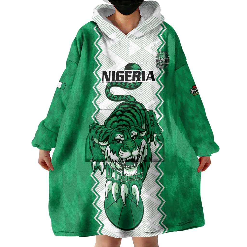 Nigeria Basketball Custom Wearable Blanket Hoodie Go DTigers - Wonder Print Shop