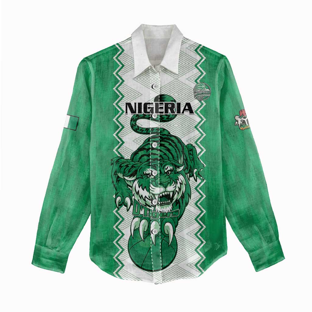 Nigeria Basketball Custom Women Casual Shirt Go DTigers - Wonder Print Shop