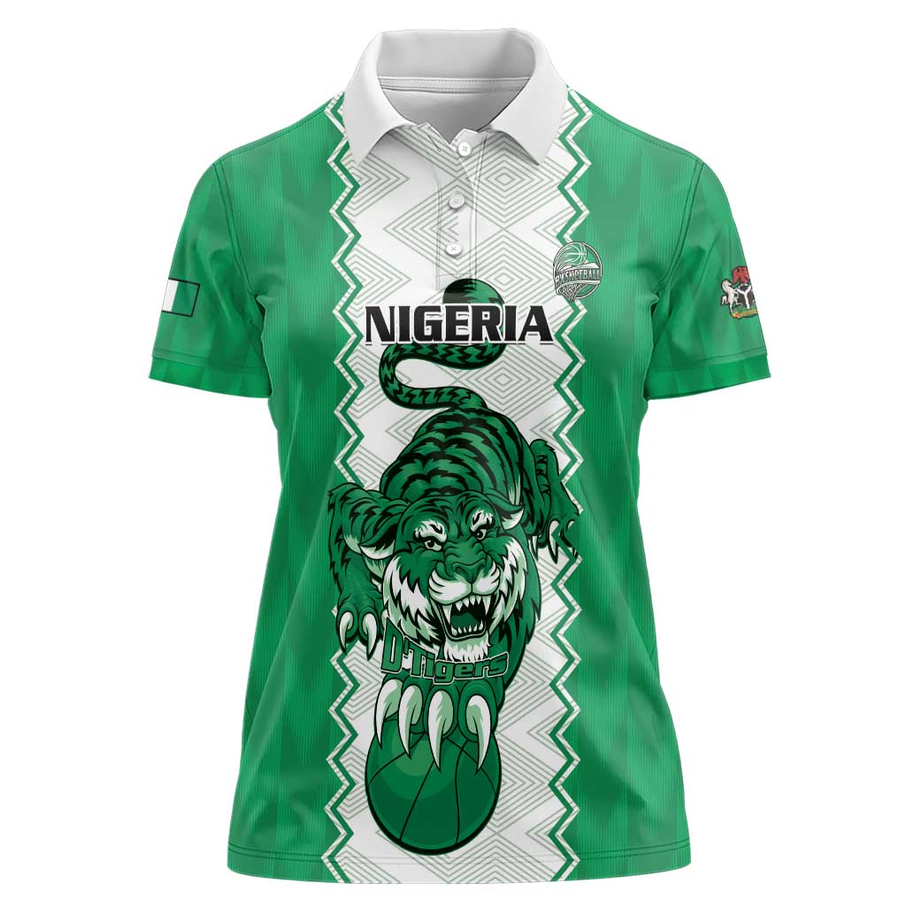 Nigeria Basketball Custom Women Polo Shirt Go DTigers - Wonder Print Shop
