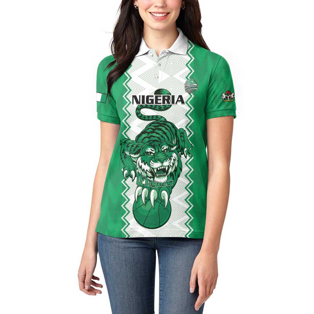 Nigeria Basketball Custom Women Polo Shirt Go DTigers - Wonder Print Shop