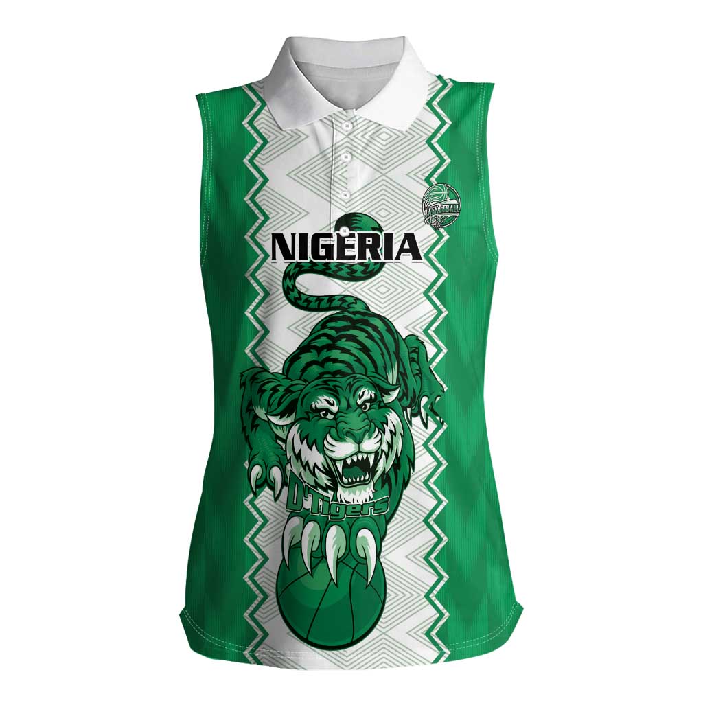 Nigeria Basketball Custom Women Sleeveless Polo Shirt Go DTigers - Wonder Print Shop