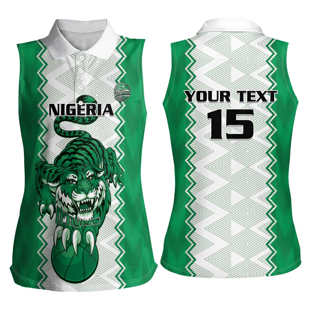 Nigeria Basketball Custom Women Sleeveless Polo Shirt Go DTigers - Wonder Print Shop