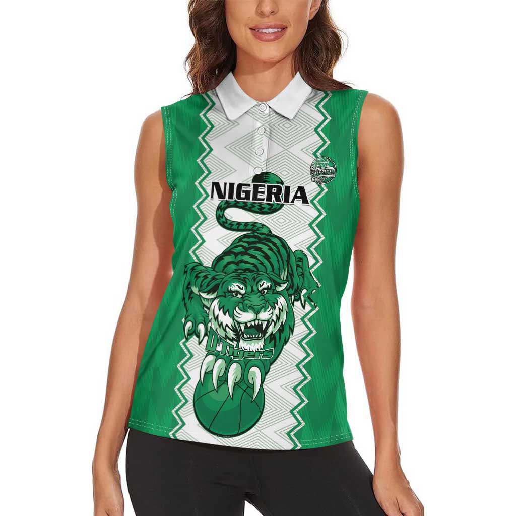 Nigeria Basketball Custom Women Sleeveless Polo Shirt Go DTigers - Wonder Print Shop