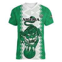 Nigeria Basketball Custom Women V-Neck T-Shirt Go DTigers - Wonder Print Shop
