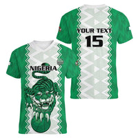 Nigeria Basketball Custom Women V-Neck T-Shirt Go DTigers - Wonder Print Shop