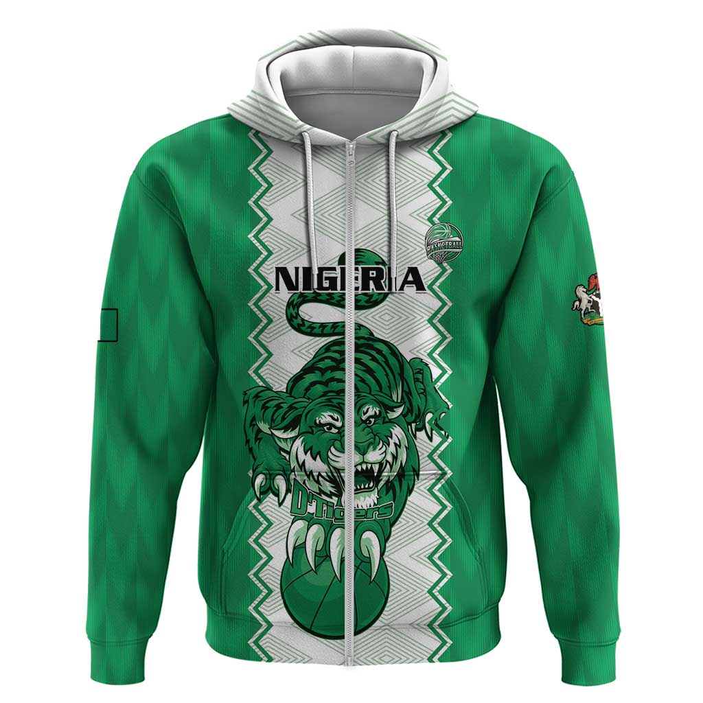 Nigeria Basketball Custom Zip Hoodie Go DTigers - Wonder Print Shop