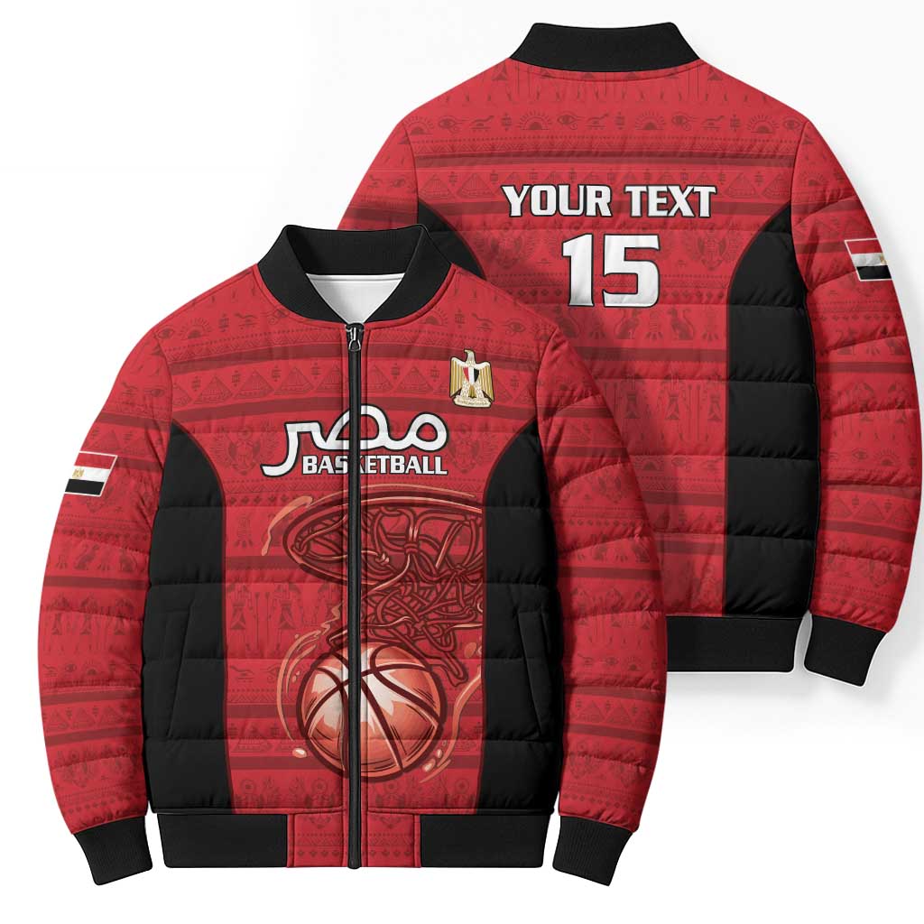 Egypt Basketball Custom Bomber Puffer Jacket Go Pharaohs - Wonder Print Shop