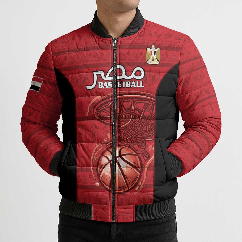 Egypt Basketball Custom Bomber Puffer Jacket Go Pharaohs - Wonder Print Shop