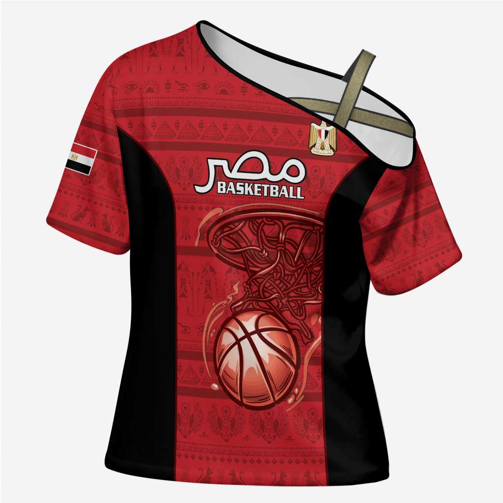 Egypt Basketball Custom Cross Shoulder Shirt Go Pharaohs - Wonder Print Shop