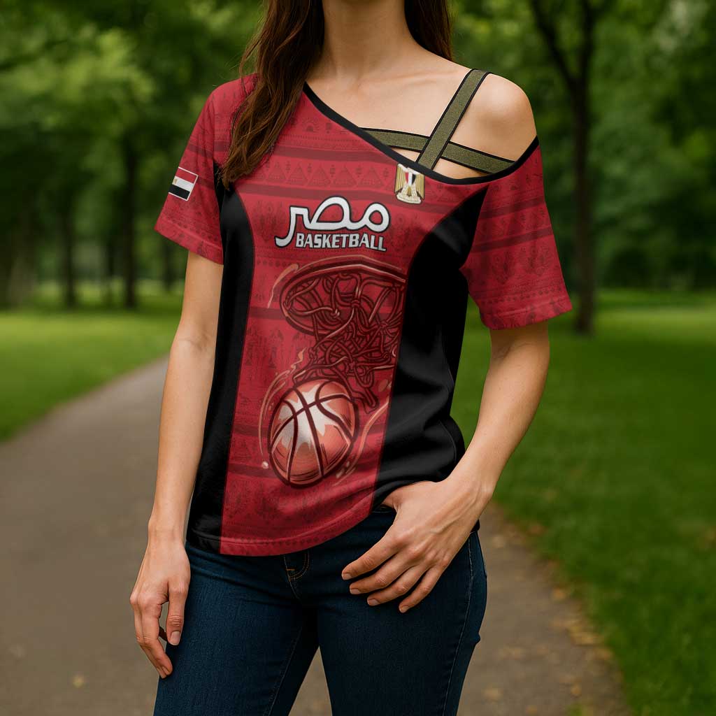 Egypt Basketball Custom Cross Shoulder Shirt Go Pharaohs - Wonder Print Shop