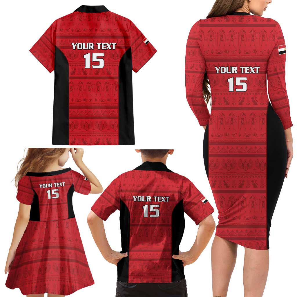 Egypt Basketball Custom Family Matching Long Sleeve Bodycon Dress and Hawaiian Shirt Go Pharaohs - Wonder Print Shop