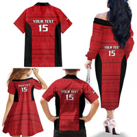 Egypt Basketball Custom Family Matching Off The Shoulder Long Sleeve Dress and Hawaiian Shirt Go Pharaohs - Wonder Print Shop