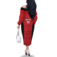 Egypt Basketball Custom Family Matching Off The Shoulder Long Sleeve Dress and Hawaiian Shirt Go Pharaohs - Wonder Print Shop